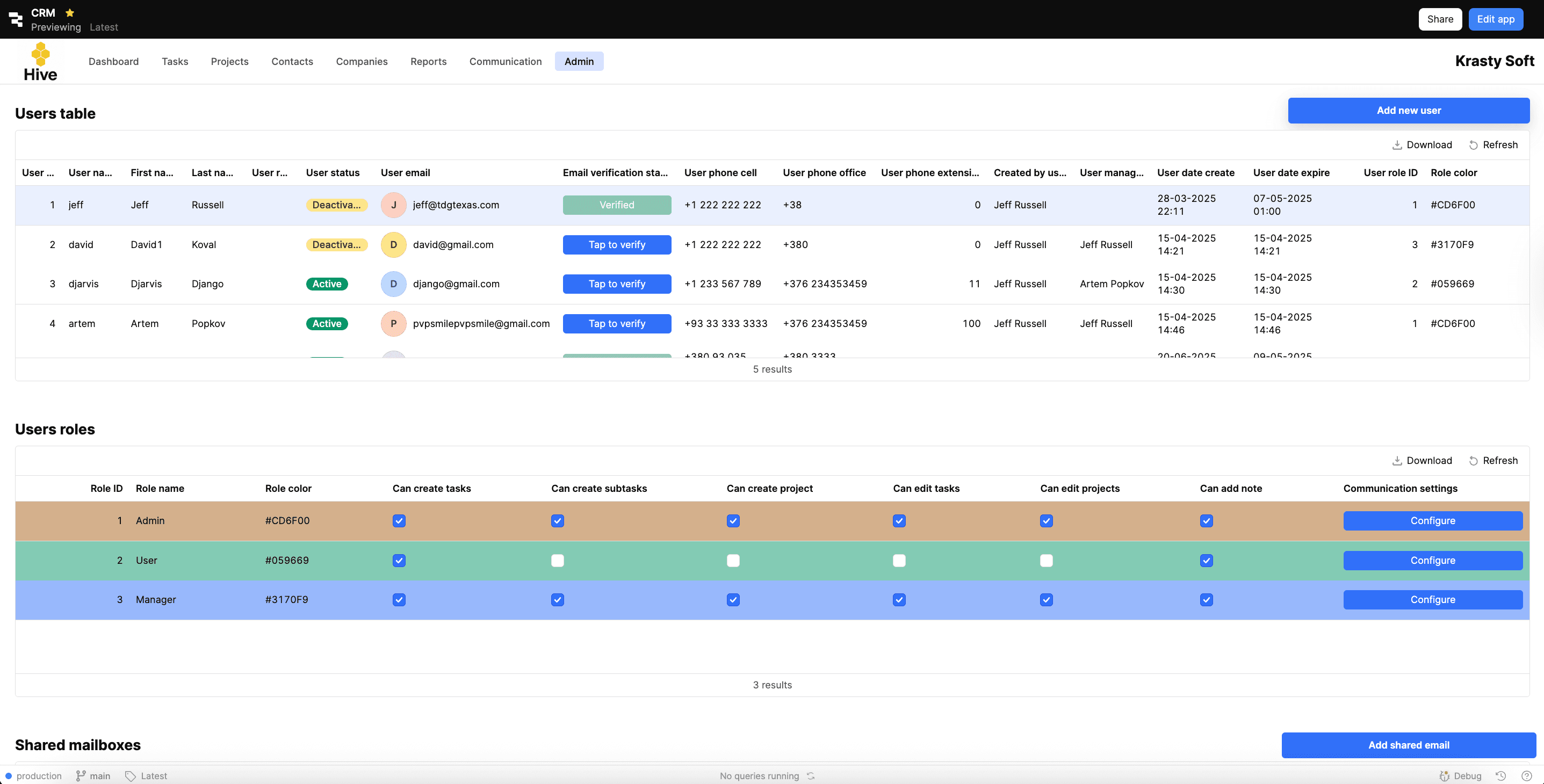 srm system dashboard