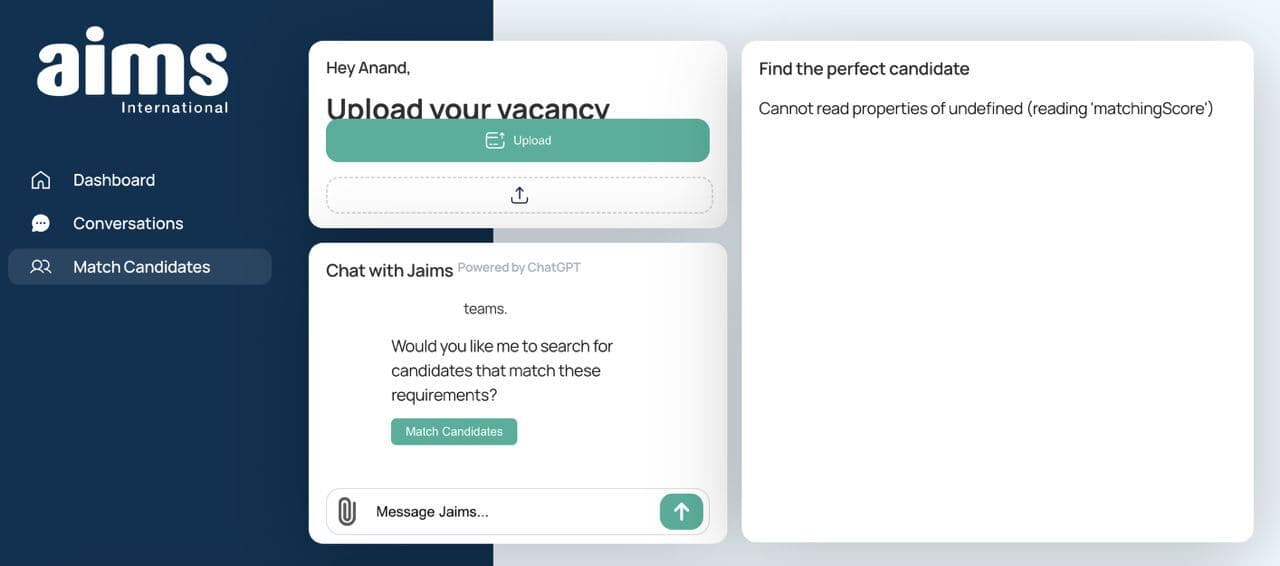 Aims International — AI-Driven Recruitment Platform